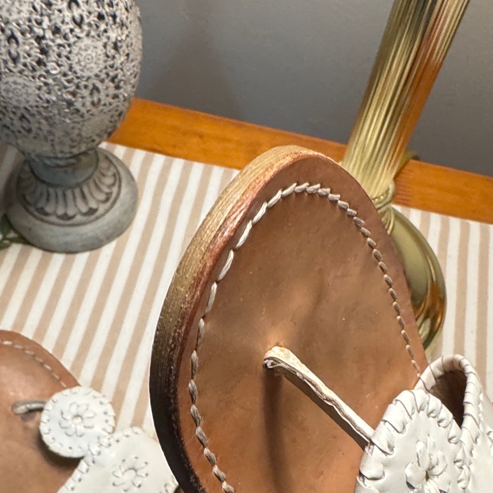 Jack Rogers White Leather Sandals - Picture 2 of 4